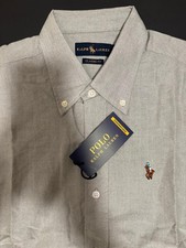 Ralph Lauren Polo Men's Classic Fit Dress Shirt Light Grey Large / L NWT