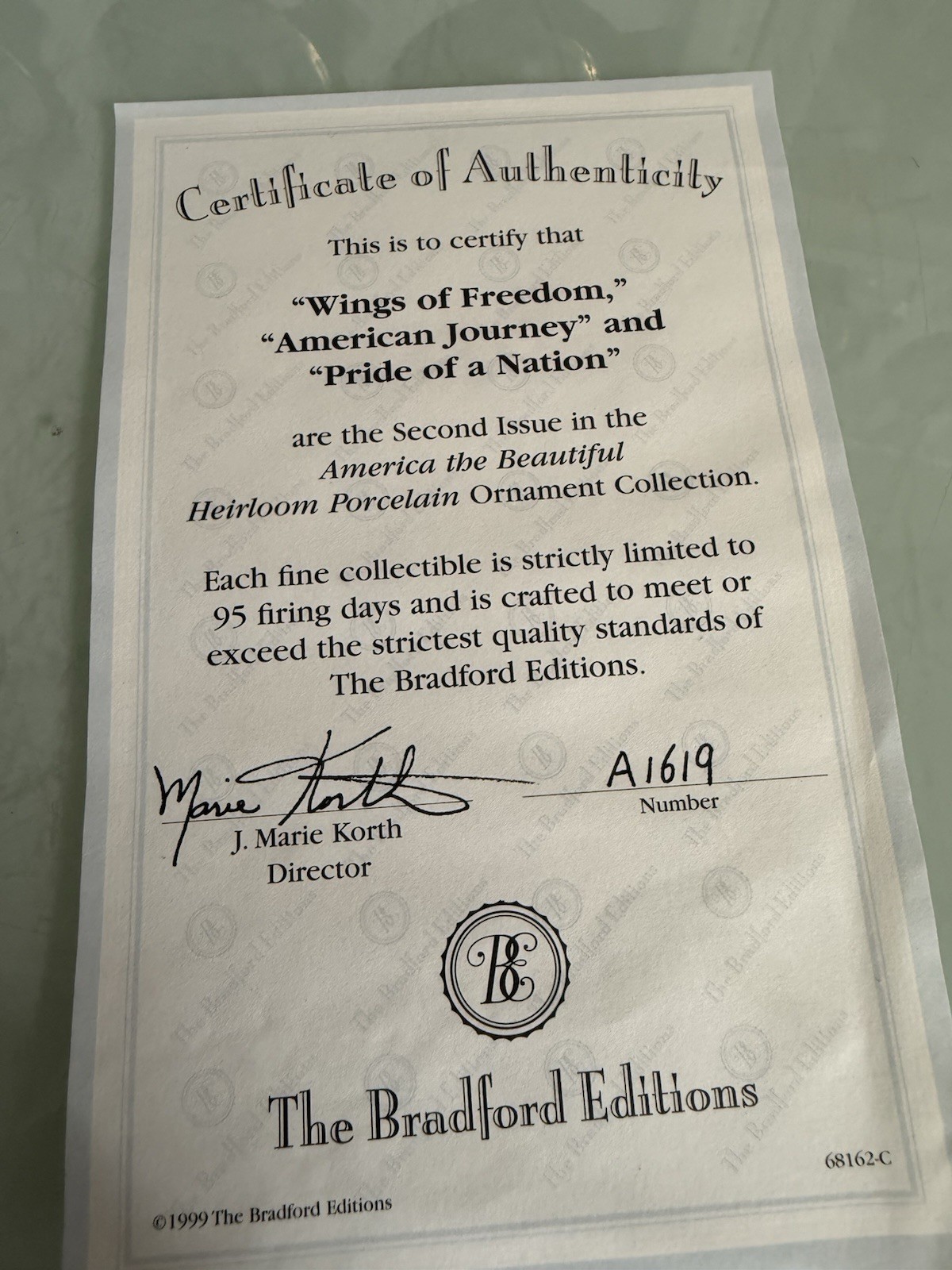 Lot Of 9 Bradford Exchange America The Beautiful Eagles Christmas Ornaments