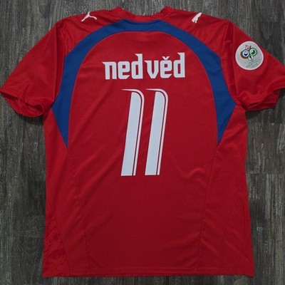 2006 Puma Czechia Home Soccer Jersey Pavel Nedved Men L World Cup