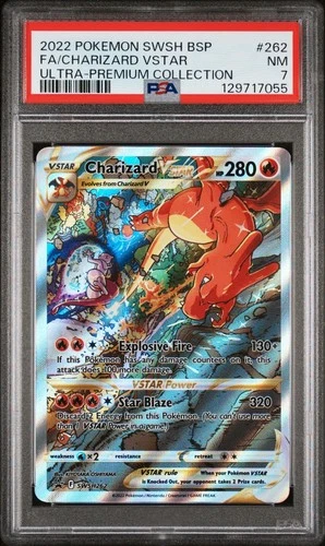 2022 Pokemon SWSH BSP FA Charizard Vstar Ultra Premium Collection #262 PSA 7