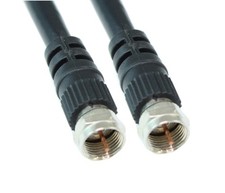 100ft RG6 DUAL SHIELD Black HI-BANDWIDTH Coax Cable F-type Nickel Plated
