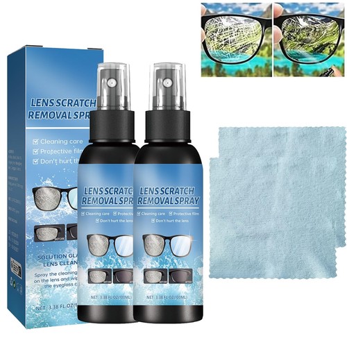 Linsen Kratzer Entfernung Spray 2 Stück, Reparatur Linse Glas Schleifen Kratzer, Brille...