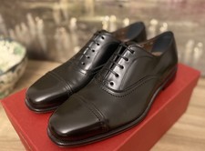 Ferragamo SEUL Leather Cap Toe Welted Oxford Formal Men's Black Dress Shoes 7EE