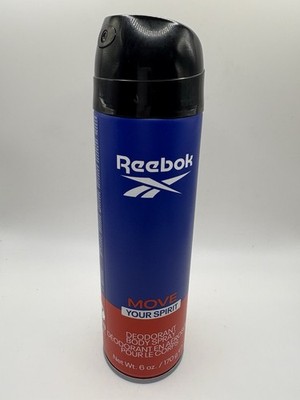 Reebok MOVE YOUR SPIRIT Scent Men's Deodorant Body Spray Sprays 6 oz. NEW