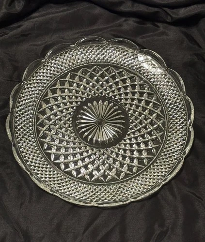 ANCHOR HOCKING: Wexford - 14" Cupped Edge Torte Plate | VINTAGE | NM-MNT