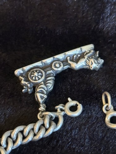 Antikes STERLING Bettelarmband Spanischer Madador Madrid 9 Charms - Bild 6 von 14