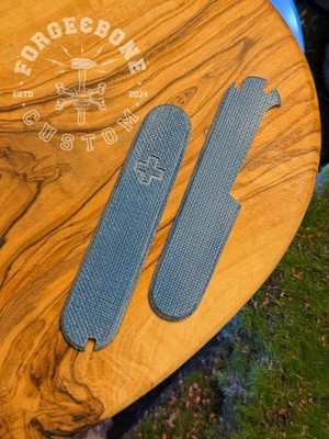 Custom scales for Victorinox 84mm Plus TeroTuf Micarta Navy Blue Grips