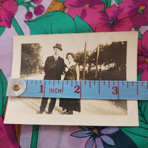 Antikes Schnappschuss Foto 1910er Mann Frau Paar verkleidet 1916 Atlanta - Bild 3 von 5