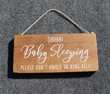 Wood Front Door Sign  Shh Baby Sleeping - Please Don  t Knock or Ring Bell  