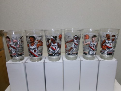 #ad NBA Portland Trail Blazers 2025 26 Season Set Of 6 Player Pint Glasses In Boxes $239.99