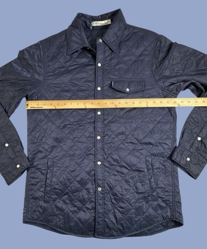 Criquet Shacket Jacket Mens M Blue Quilted Lightweight Pearl Snap Outdoor Nylon - Picture 4 of 8
