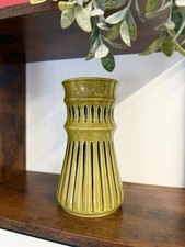 Vintage Olive Green Vase Made In England Marked  ‘Gothic 33’