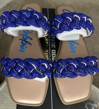 Cape Robbin Women's Slip-On Sandals Rhinestone-Embellished Braided Upper 8.5