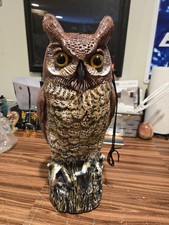 Great Horned Owl Statue Plastic 16 Pest Deter...