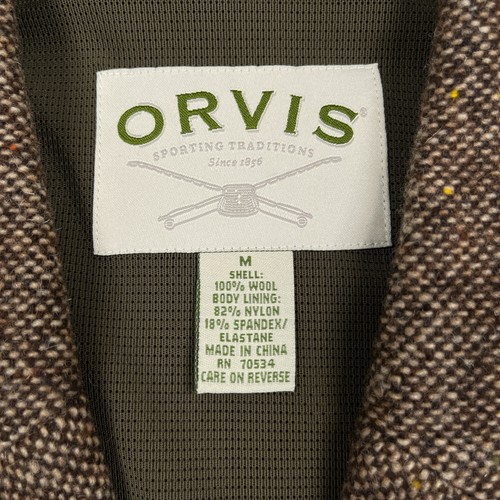 Vtg ORVIS Tweed Vest Mens Medium 100% Wool Belted Western Hunting Waistcoat - Picture 7 of 10