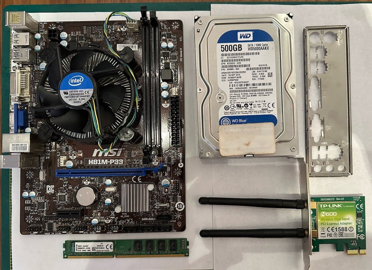 MSi H81M-P33 Motherboard, Core i3-4160 3.60GHz, 8GB DDR KVR16N11/8
