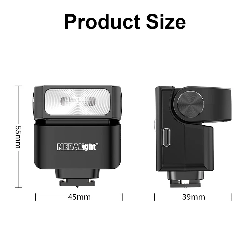 MEDAlight F2S Portable On-Camera Speedlite Flash Light Camera Universal Hot Shoe - Image 2 of 4