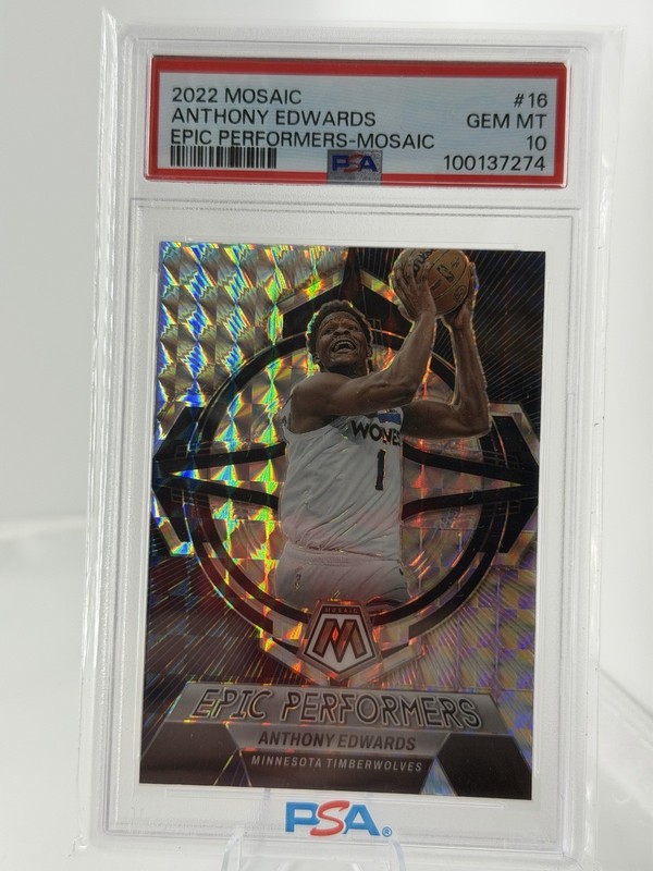 Panini Mosaic 2022-23 Epic Performers #16 Anthony Edwards Mosaic PSA 10