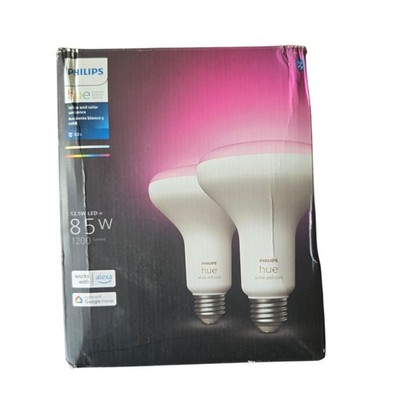 Philips Hue 578096 BR-30 E26 LED White & Color Smart Bulb - 2 Pack