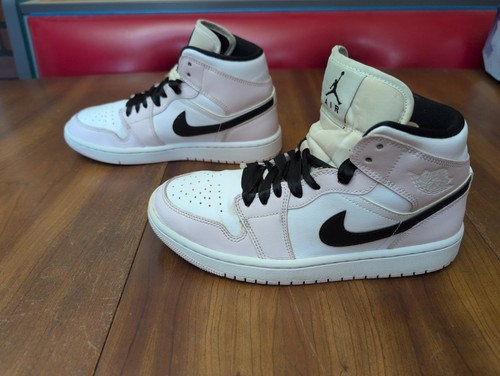 LADIES 7.5 NIKE AIR JORDAN DUNKS BARELY ROSE BQ6472-500 MID ALL LEATHER YS - Picture 13 of 16