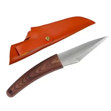 8.4" Wood Handle Steel Blade Handmade D2 Kiridashi Hunting Knife With Sheath