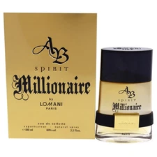 AB Spirit Millionaire by Lomani for Men Eau De Toilette Spray for Men, 3.3 oz