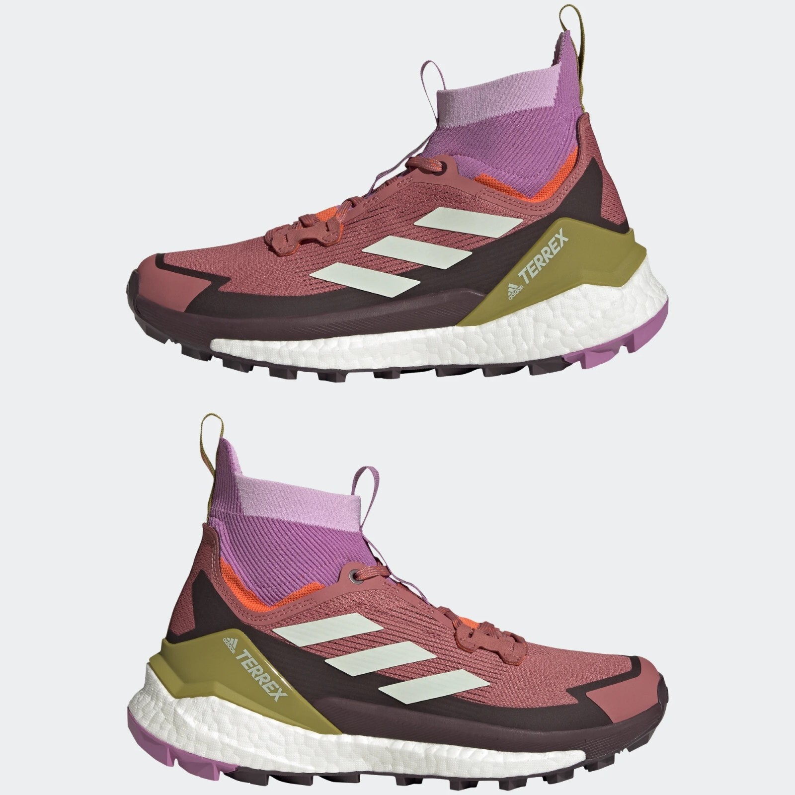 [GZ0685] Женские кроссовки Adidas Terrex Free Hiker 2 для пешего туризма, красный / зеленый / сиреневый * НОВИНКА*