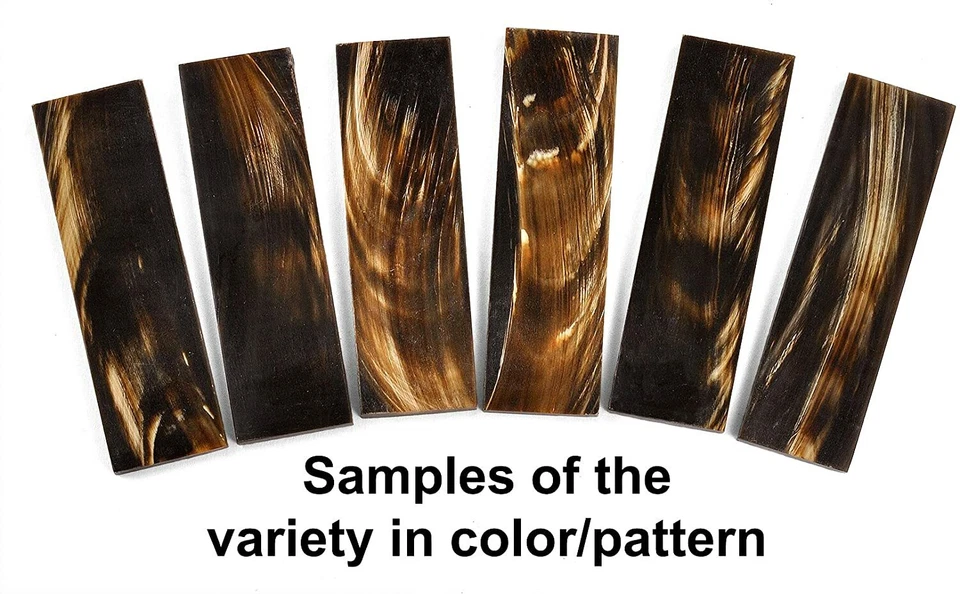 2 escalas de cuerno de búfalo varias opciones tamaños cuchillo arco mango material empuñaduras de pistola Foto 3 de 4