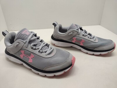 Under Armour Charged Assert Running Shoes Gray Pink Women's Size 10