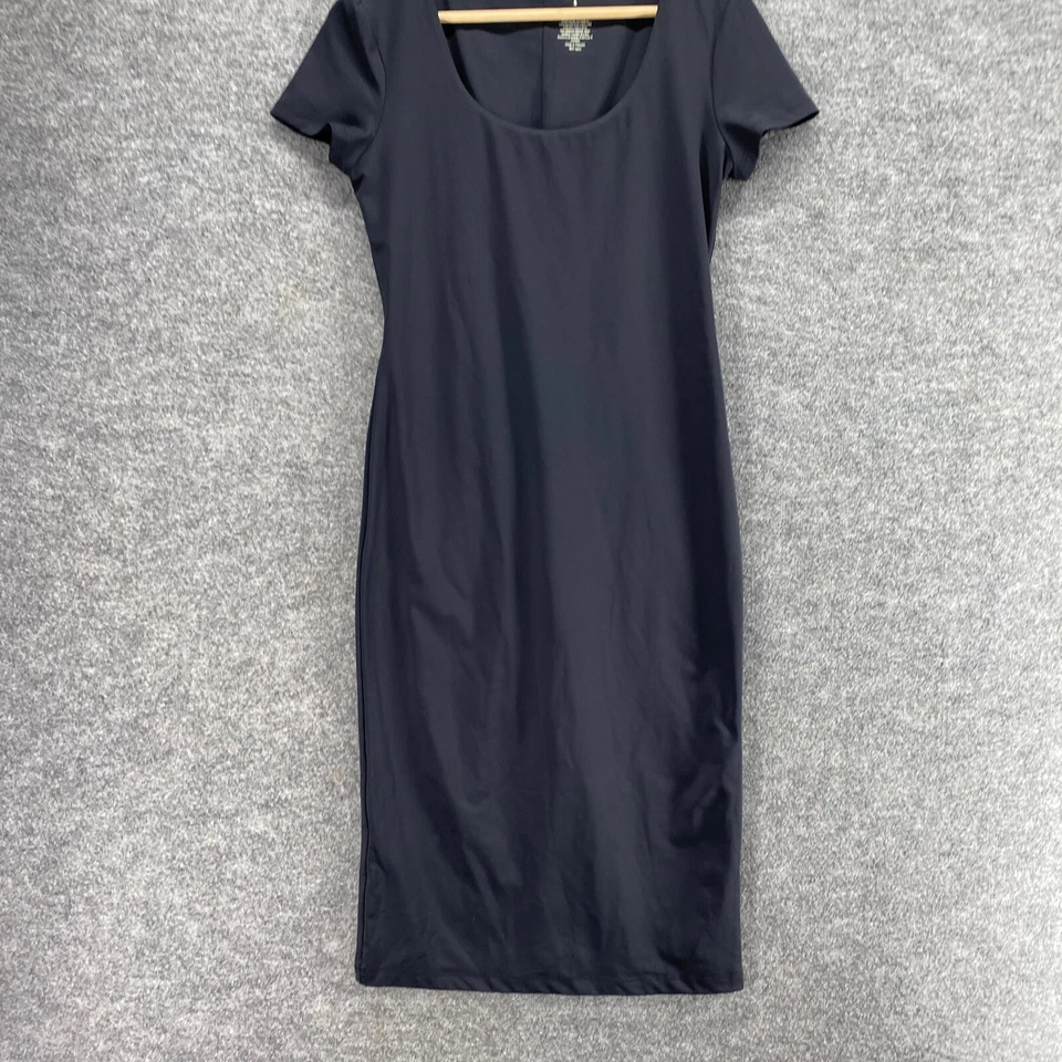 Vestido Nine West Mujer S Pequeño Negro Maxi Largo Cuello Cuadrado Manga Corta Informal Foto 4 de 4