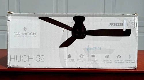 ⭕️ NEW FANIMATION HUGH 52" CEILING FAN MATTE WHITE W/ LED LIGHT KIT FPS8355BMWW - Picture 1 of 5