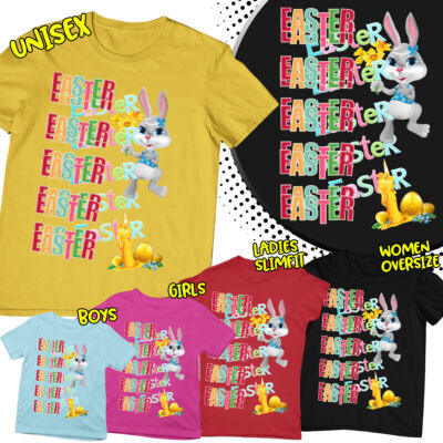 Frohe Ostern süßes T-Shirt Häschen basteln Frühling Festival Familie #ED18