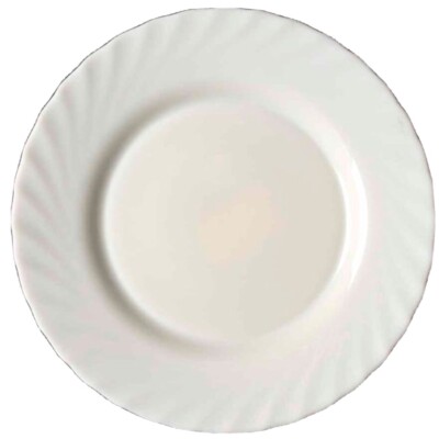 2 Vintage Arcopal Trianon  Ivory Scalloped Chop Plates 12 1/2''