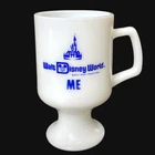 Vintage Walt Disney World ME White Milk Glass 5.5" Cup Mug