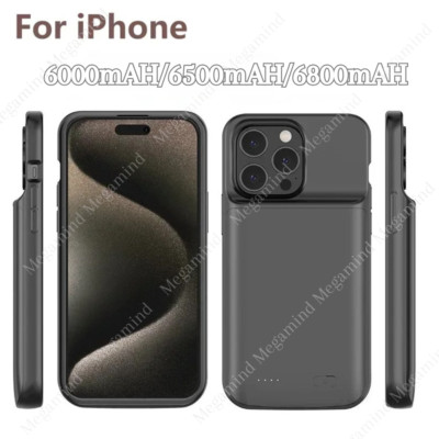 For iPhone 16 15 14 13 12 11 XR X Battery Charger Case Power Bank Charging Cover