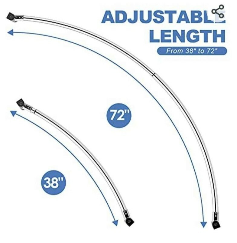 PrettyHome Adjustable Curved Shower Curtain Rod Aluminum Chrome 3872"JMCRCCCH eBay