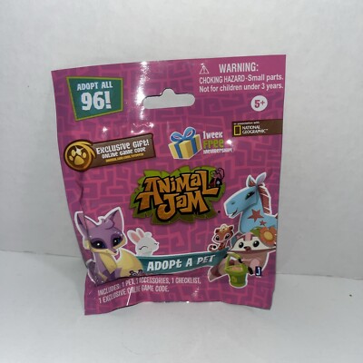 Animal Jam Adopt a Pet Mystery Blind Pack With Online Code Exclusive Gift