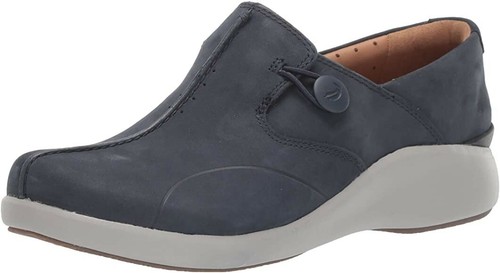 Clarks Ladies Shoes UN LOOP2 WALK Navy 
