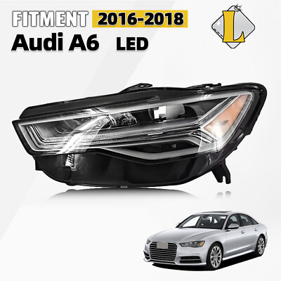 Full LED Headlight For 2016-2018 Audi A6 S6 w/o Matrix Lighting&LED Module Left