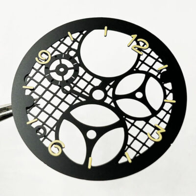 mm Black Skeleton dial yellow marks fit for 6497 ST3600