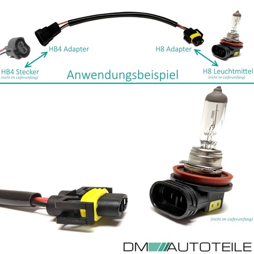 2x Adapter HB4 auf H8 H11 Stecker Anschluss Verbindung KFZ PKW Nebelscheinwerfer - Bild 4 von 4