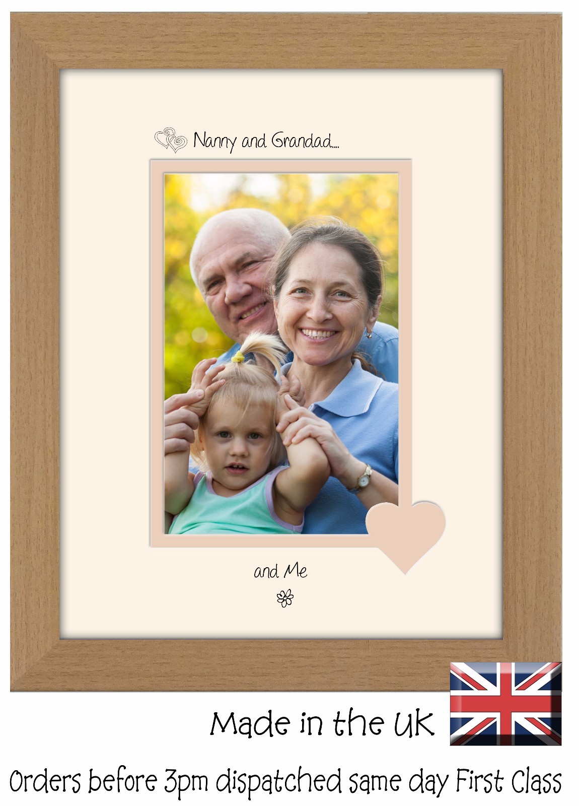 Nanny and Grandad Photo Frame Portrait 6x4 Nanny Grandad and Me 1006F