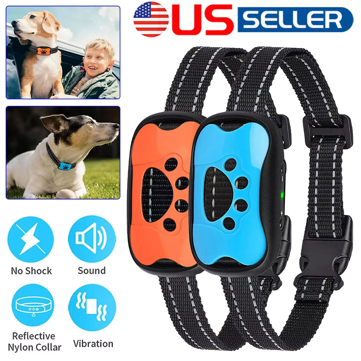 Anti Bark Collar for Small Large Dog Anti Barking Device Training Dogs No Shock