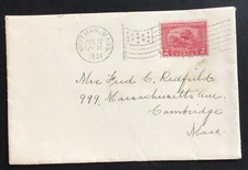 1921 postal cover Whitman Mass to Cambridge Mass pilgram tercentenary stamp