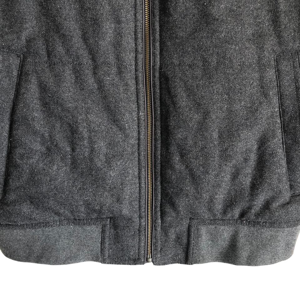 Banana Republic Men's Wool Blend Vest Size L Gray Full Zip Lined