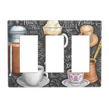 Coffee Cup Abstract Light Switch Power Outlet Wall Cover Plate Decor Faceplate