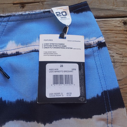 Volcom Mens 28 Board Shorts Swim Trunks 4 Way Stretch Lido Bandito NWT - Picture 2 of 4