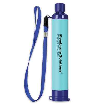 Membrane Solutions Personal Water Filter Straw -Filters 1500 Liters. Lightweight