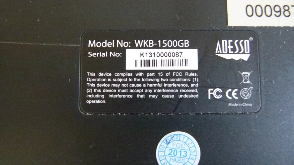 Adesso Tru-Form Media 1500 Wireless Ergonomic Keyboard with USB Dongle - Image 4 of 4