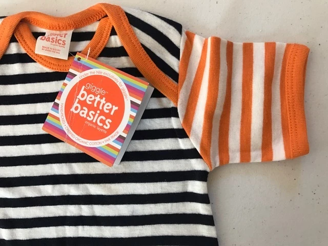 giggle better basics Under the Nile 有机棉男女通用连身裤 6-9 个月 — 第 3/3 张图片